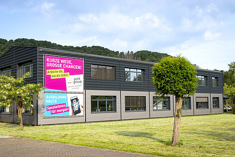 Side view of the Saarburg administration building