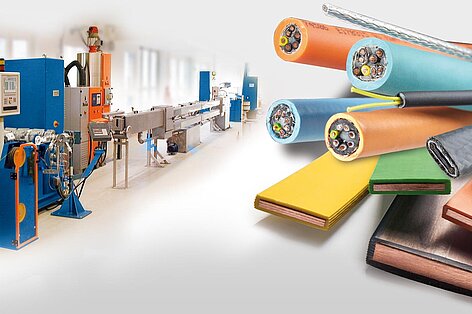 Kabelisolations- und Ummantelungsanlage mit Extruder